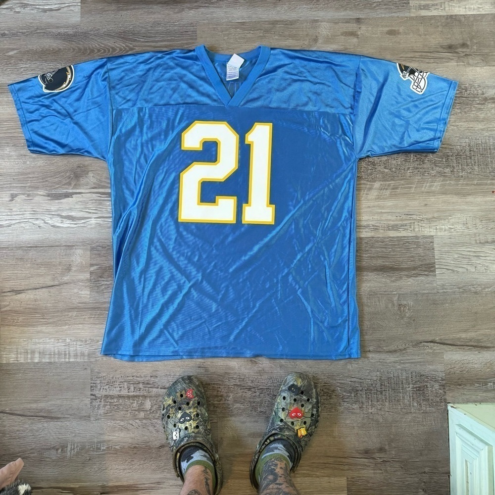 Vintage San Diego Chargers Ladainian Tomlinson blue yellow jersey Men XXL 2XL - Picture 2 of 9